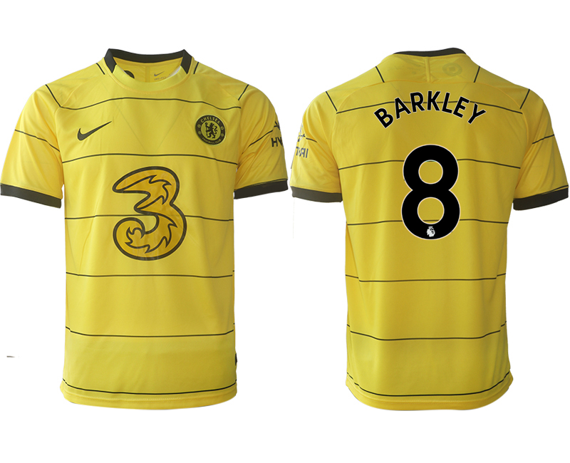 Men 2021-2022 Club Chelsea away aaa version yellow #8 Soccer Jersey